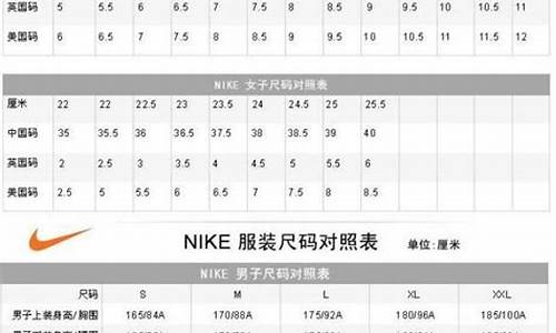耐克鞋子尺码表_耐克鞋子尺码表对照图